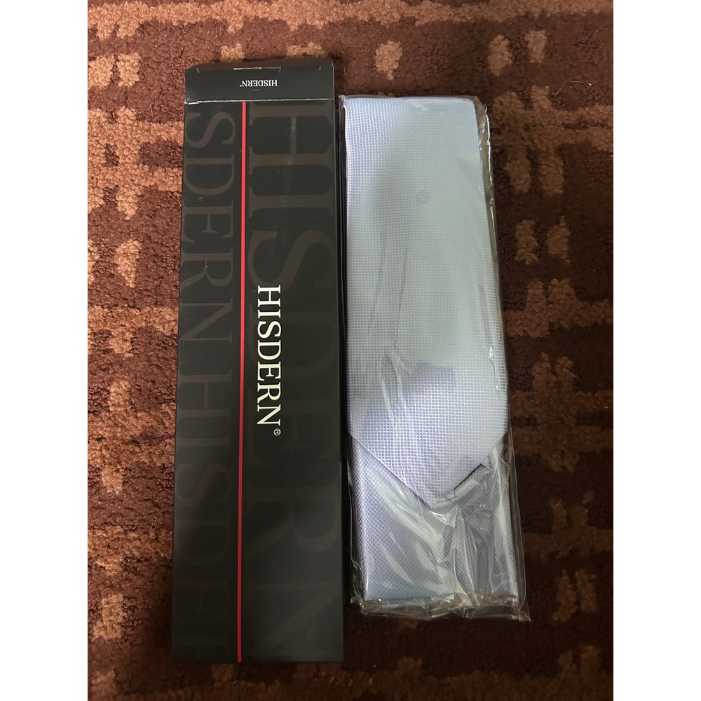HISDERN‎ Light Blue Necktie Wedding Party Formal Event New in Box